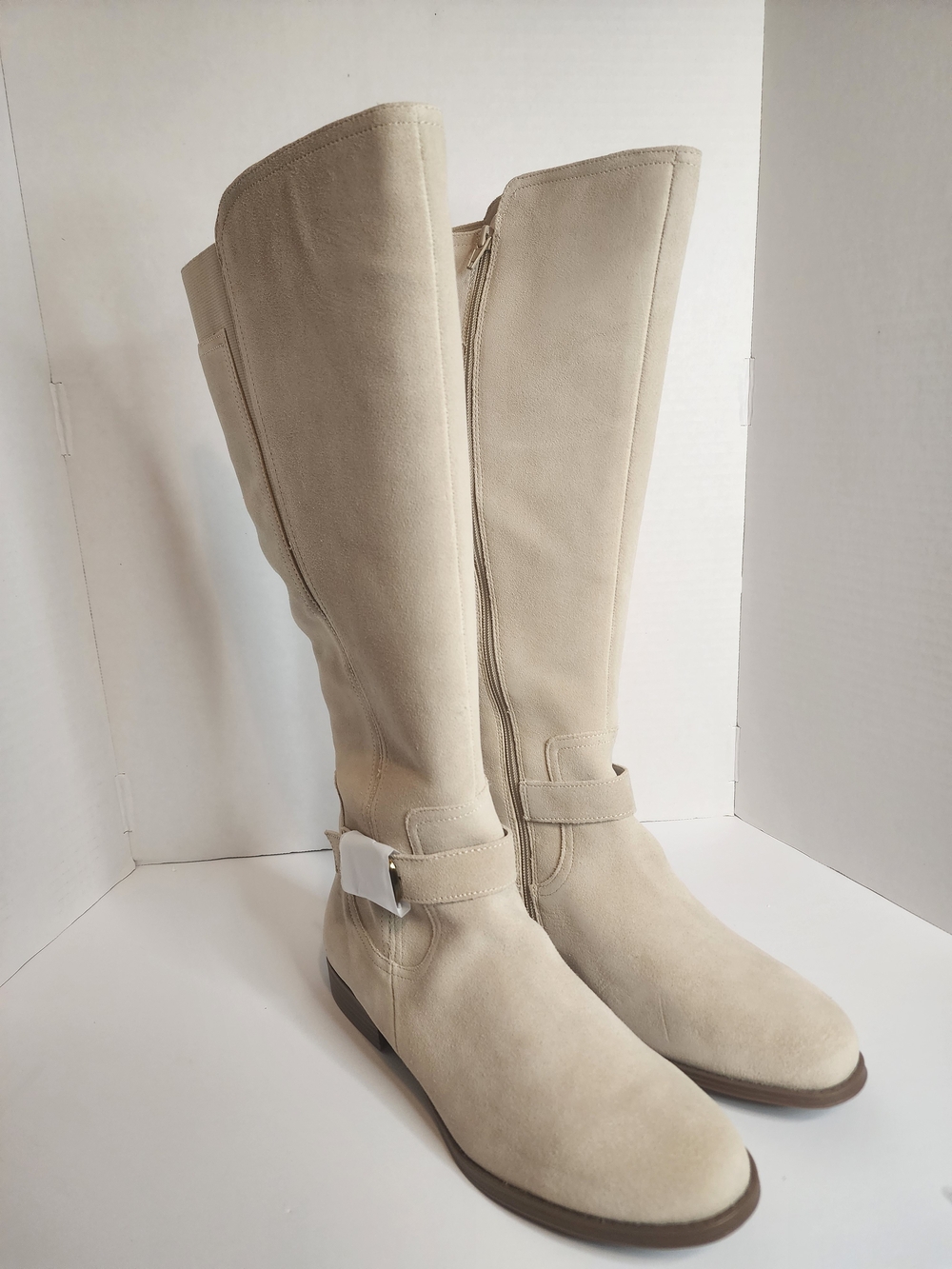 Naturalizer Jayden Tall Boot Beige Suede Boots Women's Sz 12 NIB